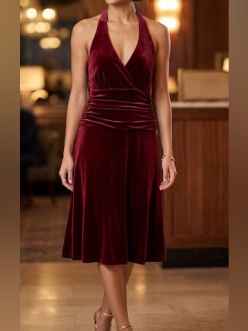 Dress Barn Maroon Velvet Dress